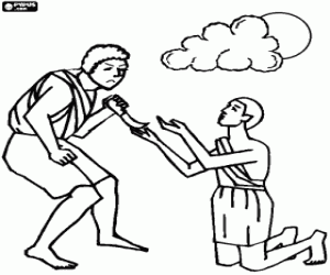 desenho de Caim matou seu irmão Abel para colorir