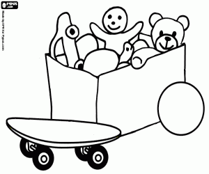 desenho de Uma caixa aberta de brinquedos para colorir