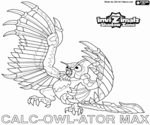 desenho de Calc-Owl-Ator Max,Invizimals Novadimensão para colorir