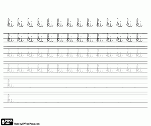 desenho de Caligrafia com as letras KI para colorir