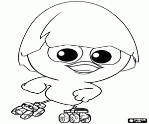 desenho de Calimero com patins sobre rodas para colorir