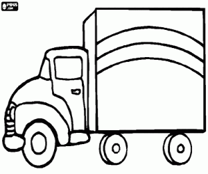 desenho de Caminhão, vista lateral para colorir