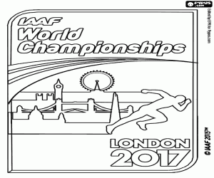 desenho de Campeonato Mundial Atletismo Londres 2017 para colorir