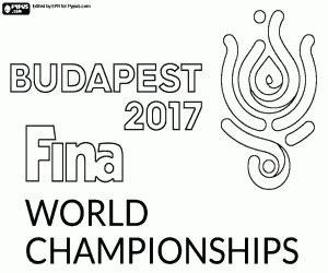 desenho de Campeonato Mundial da FINA Budapeste 2017 para colorir