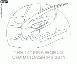desenho de Campeonato Mundial Natação Shanghai 2011 para colorir
