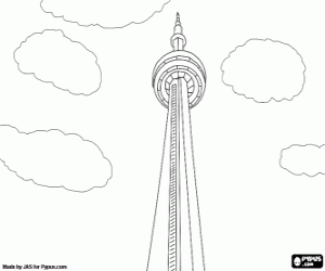 desenho de Canada National Tower em Toronto para colorir