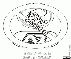 desenho de Cancelamento Eredivisie 2019-2020 para colorir