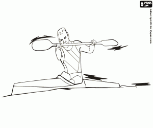 desenho de Canoagem e caiaque para colorir