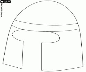 desenho de Um capacete com quatro aberturas para colorir