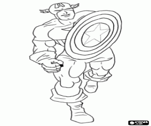 desenho de Capitão América, super-herói para colorir