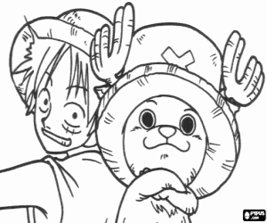 desenho de Capitão Luffy, protagonista de One Piece para colorir