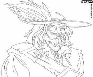 desenho de O capitão pirata Barbossa para colorir
