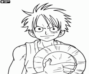 desenho de O capitão pirata Monkey Ruffy para colorir