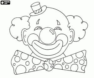 desenho de Cara de palhaço sorridente para colorir