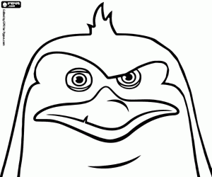 desenho de Cara de Rico, pinguim penteado para colorir