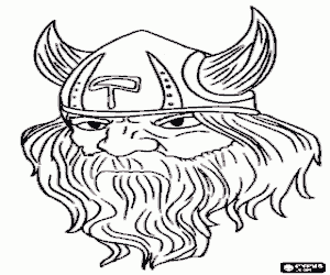 desenho de Cara de um chefe viking para colorir