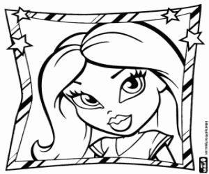 desenho de Cara de uma linda garota Bratz para colorir