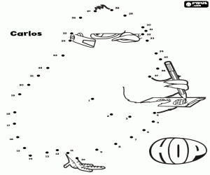 desenho de Carlos o pintinho, ponto a ponto para colorir
