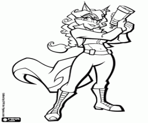 desenho de Carmelita Fox, Sly Cooper para colorir