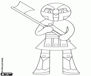 desenho de Um carrasco medieval com Machado para colorir