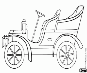 desenho de Carro antigo conversível para colorir