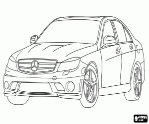 desenho de Um carro clássico de Mercedes-Benz para colorir