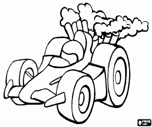 desenho de Carro de corrida em uma competição para colorir