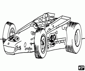 desenho de Carro de corrida de Fórmula 1 ou F1 para colorir