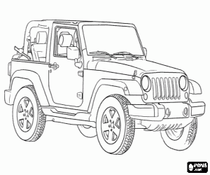 desenho de Um carro Jeep Wrangler para colorir