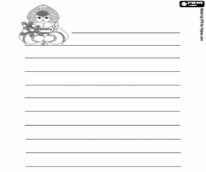 desenho de Carta com a donzela de neve para colorir