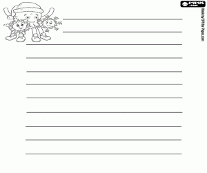 desenho de Carta de Natal decorada com Pypus para colorir