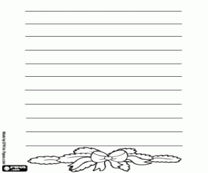 desenho de Carta de Natal com uma guirlanda para colorir
