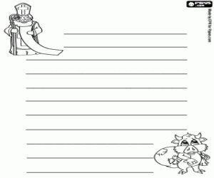 desenho de Carta de Natal com São Nicolau para colorir