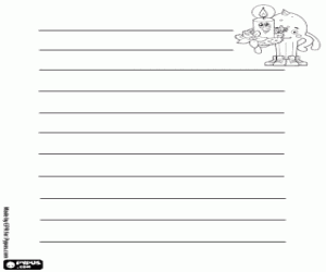 desenho de Carta de Natal, Pypus com vela para colorir