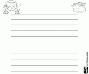 desenho de Carta com Pypus como Papai Noel para colorir