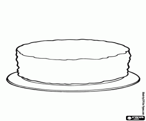 desenho de Cartão com bolo de aniversário para colorir