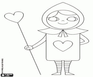 desenho de Um cartão de jogo no país das maravilhas para colorir