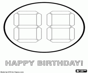 desenho de Cartão digital para aniversário para colorir