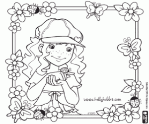 desenho de Um cartão com Holly Hobbie para colorir