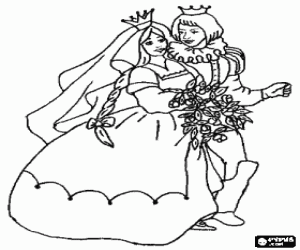 desenho de Um casamento real para colorir