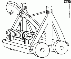 desenho de Uma catapulta de idade média para colorir