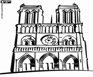desenho de Catedral de Notre Dame, Paris para colorir