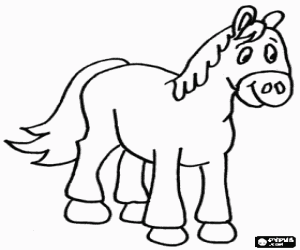desenho de Cavalo olhando para frente para colorir
