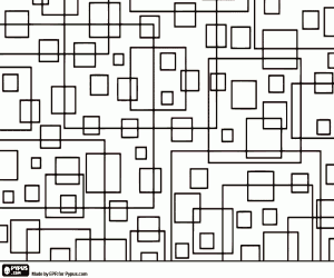 desenho de Caótico padrão com quadrados para colorir