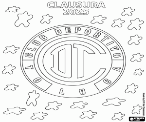 desenho de CD Toluca, campeão do Clausura 2025 para colorir