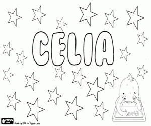 desenho de Celia, provém do latim Caelia para colorir