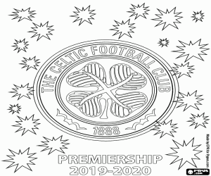 desenho de Celtic Glasgow, campeão 2019-20 para colorir