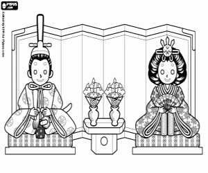 desenho de Cena da tradição japonesa para colorir