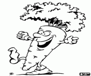 desenho de Cenoura feliz para colorir