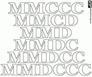 desenho de Centenas romanas de 2300 a 2800 para colorir